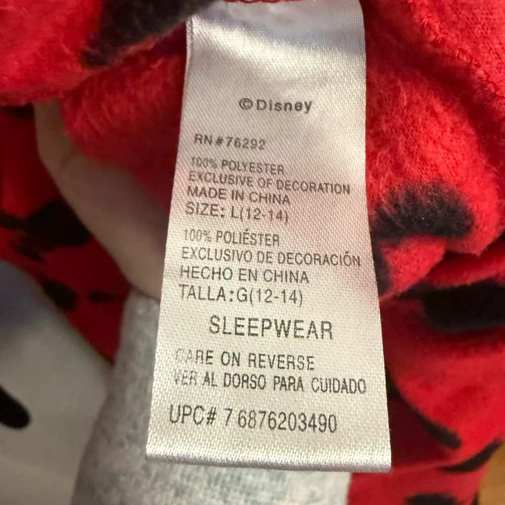 Disney Mickey Mouse Fleece Footed Pajama Onesie Women’s Large 12-14 - Picture 5 of 8